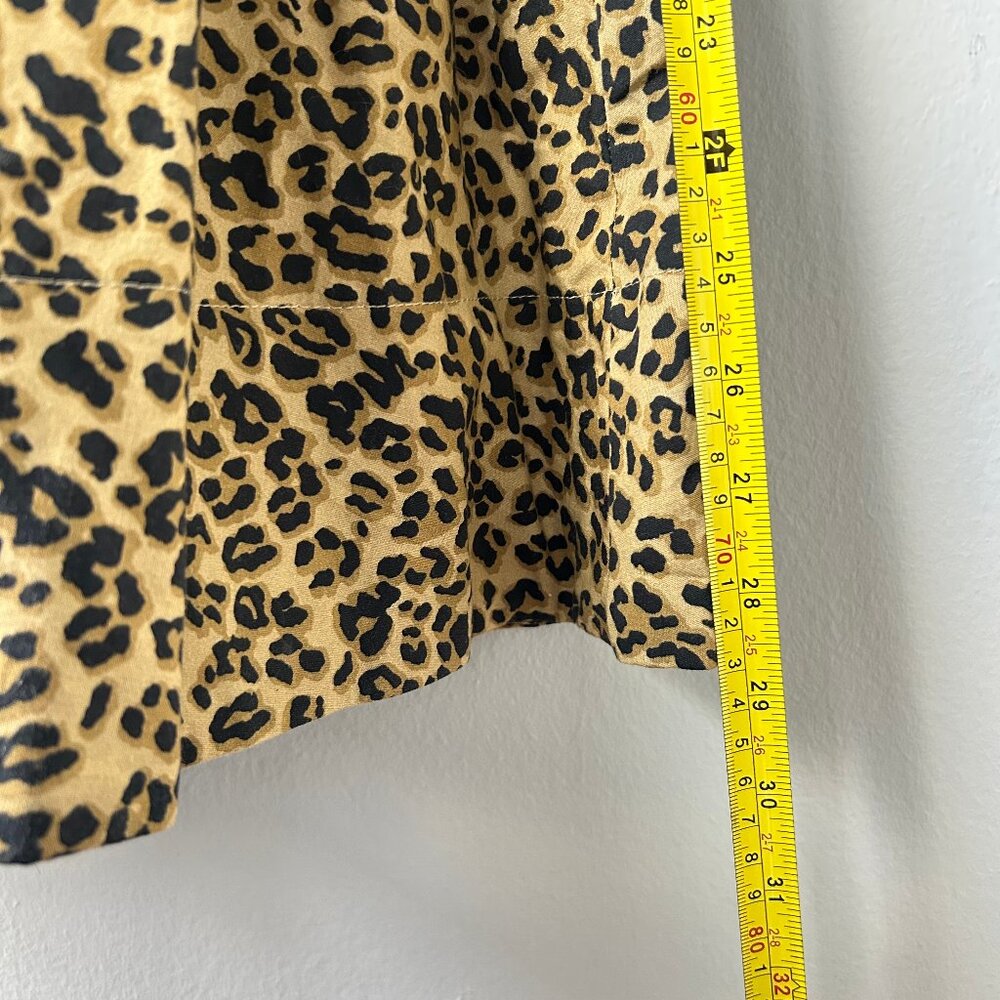 Anthropologie Leopard Print Zip Front Smocked Waist Dress - Picture 8 of 8
